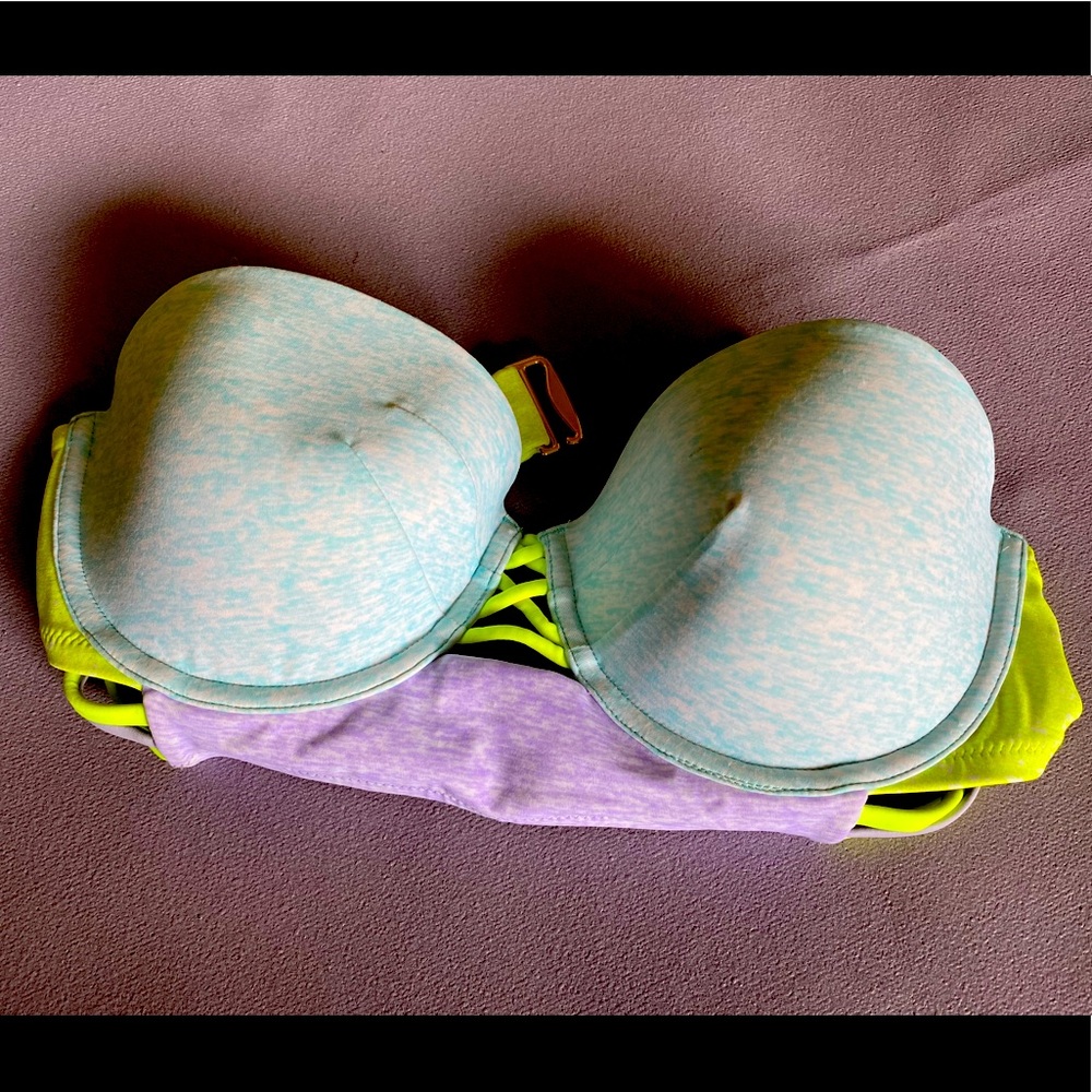 Colorful strapless bikini top (straps included)